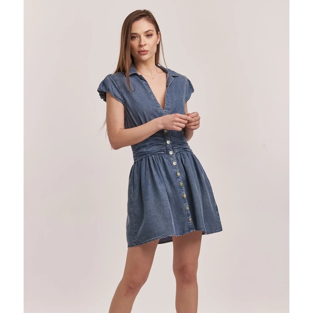 New $98 Dear John Denim Sawyer Mini Dress w/ Tencel Fabric, Small